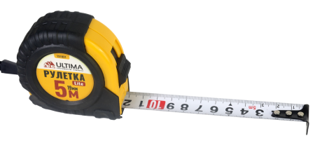 Рулетка Ultima Lite, 5мх19мм, обрезиненный пластиковый корпус